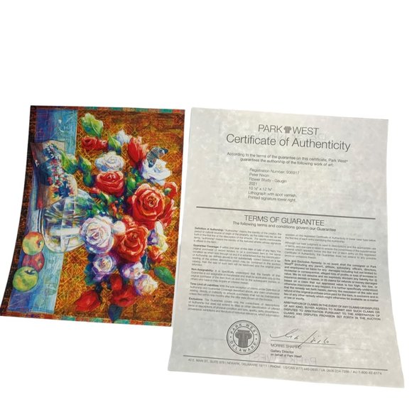 Peter Nixon Lithograph Floral Arrangement in Vase - Picture 4 of 10